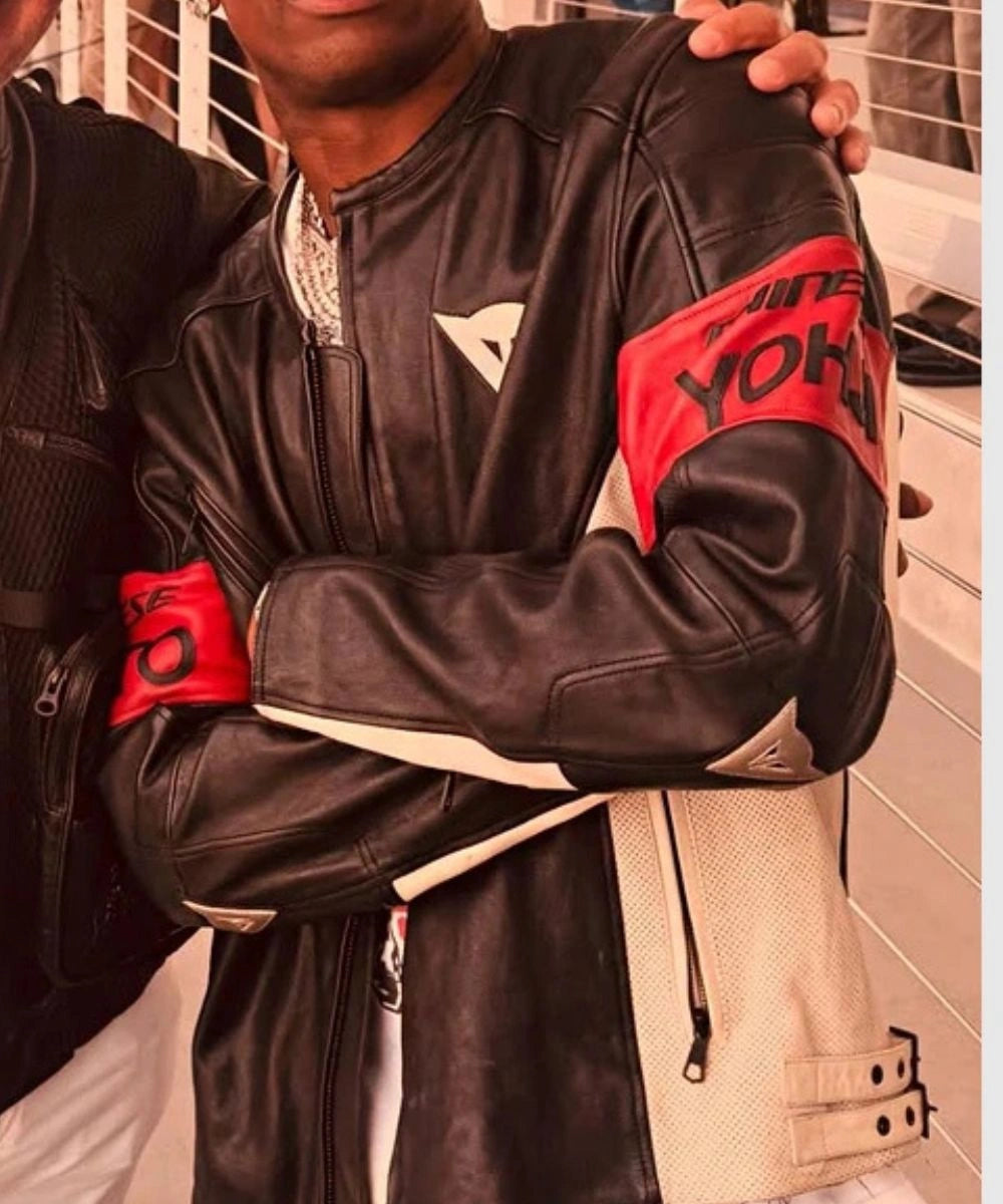 2025 F1 Miami GP Travis Scott Yohji Yamamoto Pour Homme x Dainese Leather Jacket Black