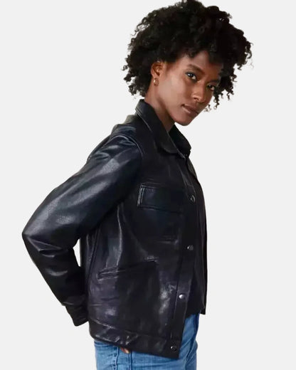 Able Annie Leather Biker Jacket for women