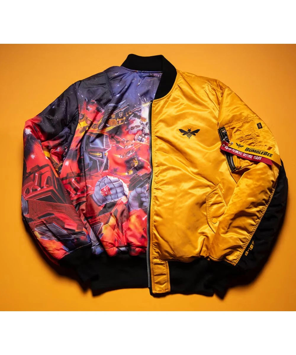 Alpha MA-1 Bumblebee Transformers Bomber Reversible Jacket Yellow