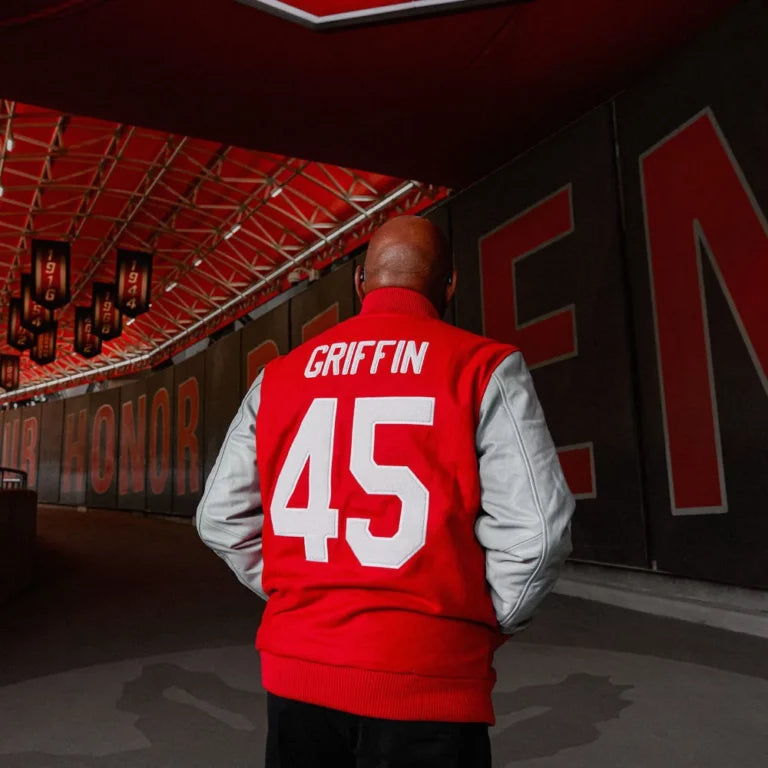 ArchieGriffinGOATGrayandRedJacket