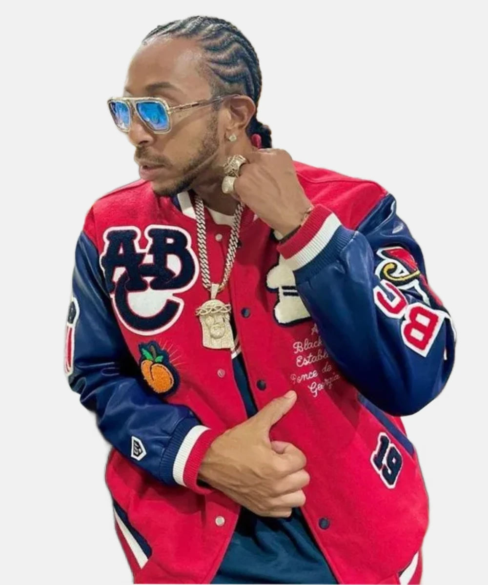 AtlantaBlackCrackersFull-SnapRedNavyVarsityWoolLeatherJacket