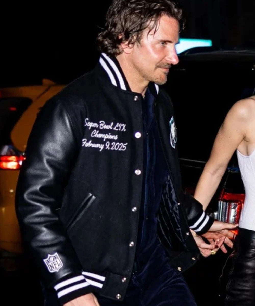 Bradley Cooper Gigi Hadid Birthday Philadelphia Eagles Jacket Black
