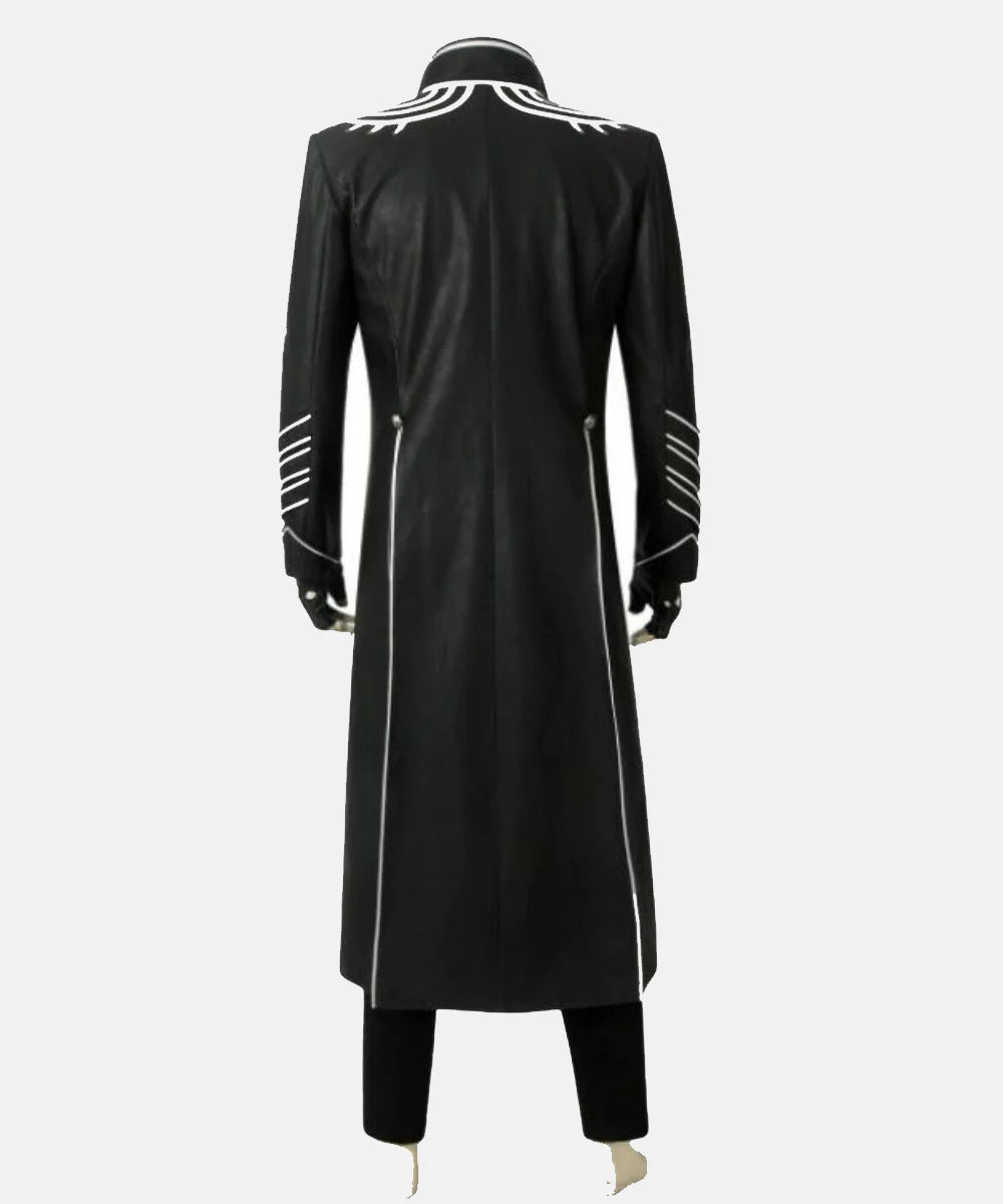 Analyzing image DevilMayCry5VergilBlackLeatherTrenchCoatForMenandWomen