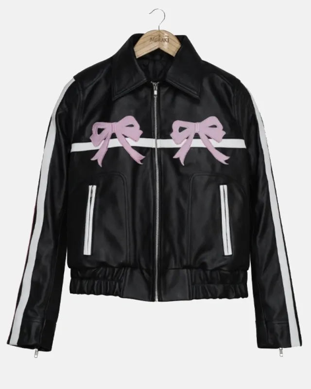Diddi Moda Bow Leather Jacket