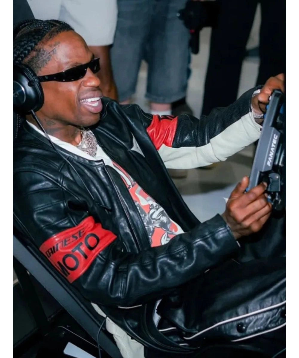 F1 Grand Prixof Miami Travis Scott Leather Jacket Black