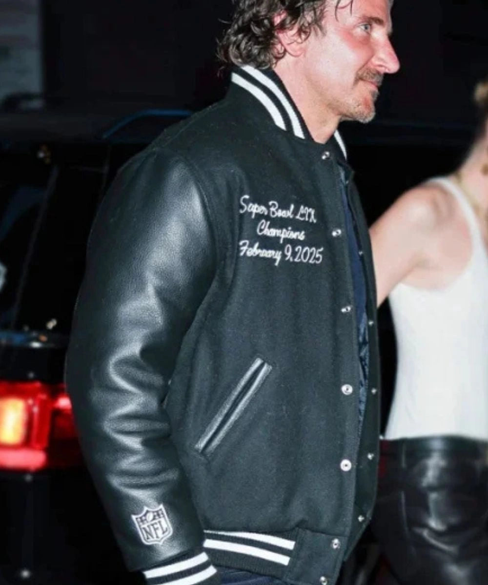 Gigi Hadid Birthday Bradley Cooper Philadelphia Eagles Jacket Black