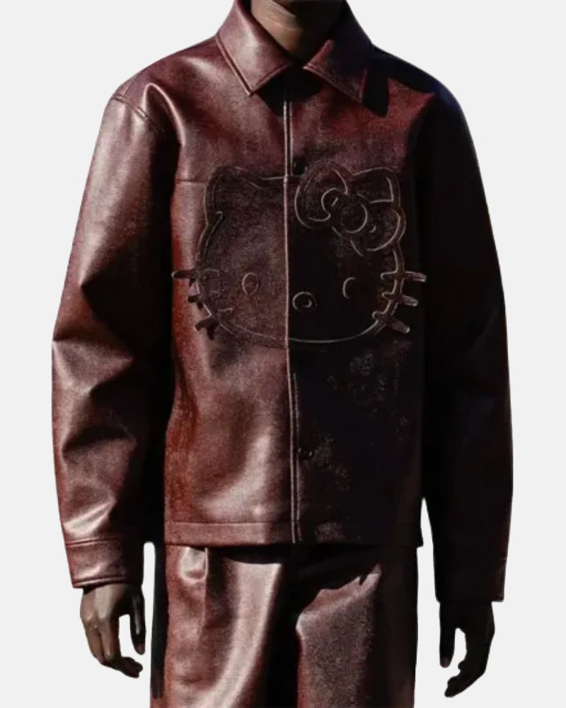 Hello kitty Brown Leather Jacket