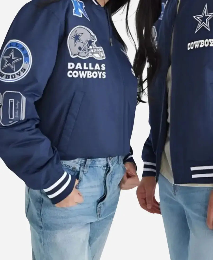 JennaBushHagerDallasCowboysHelmetBlueBomberJacketForUnisex