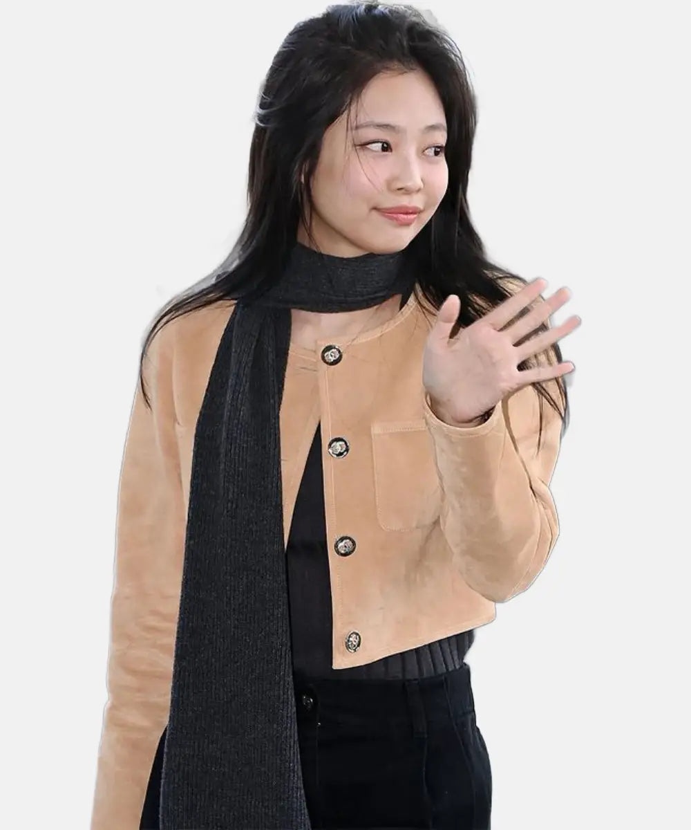 JennieKimBrownSuedeCroppedJacket