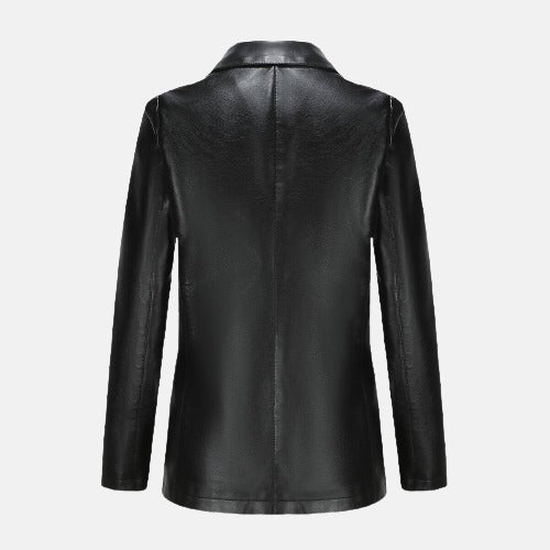 Love Lies Bleeding Kristen Stewart Black Leather Blazer Jacket