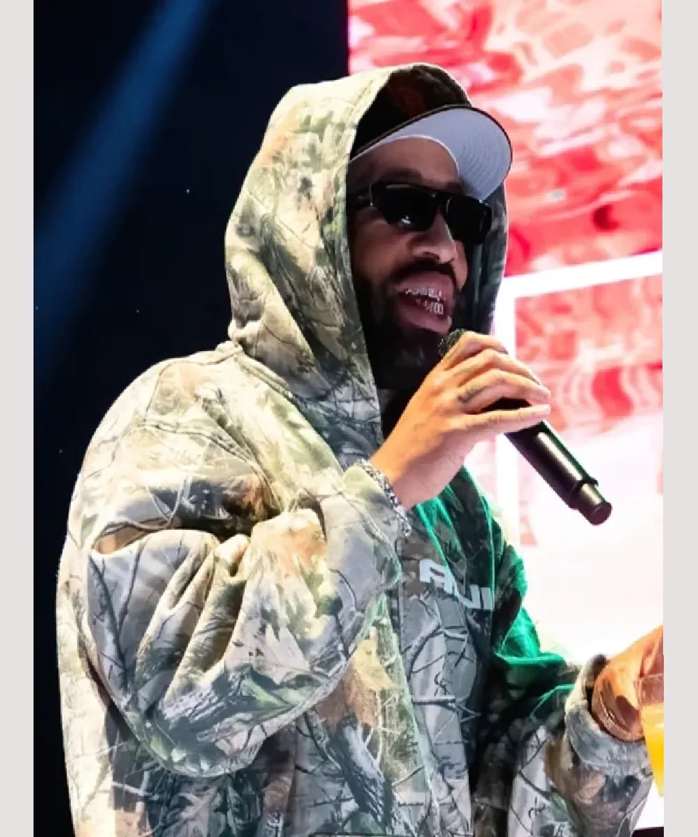 Larry June's Midnight 2025 Organic Camo Hoodie