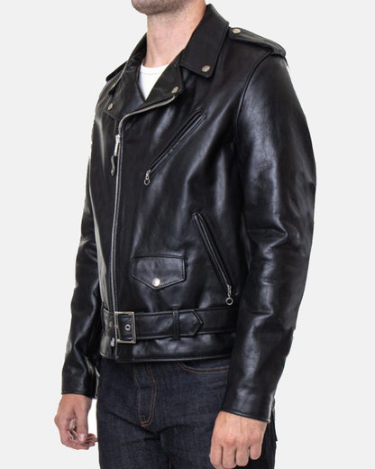 Light weight Fitted Cowhide Black Jacket