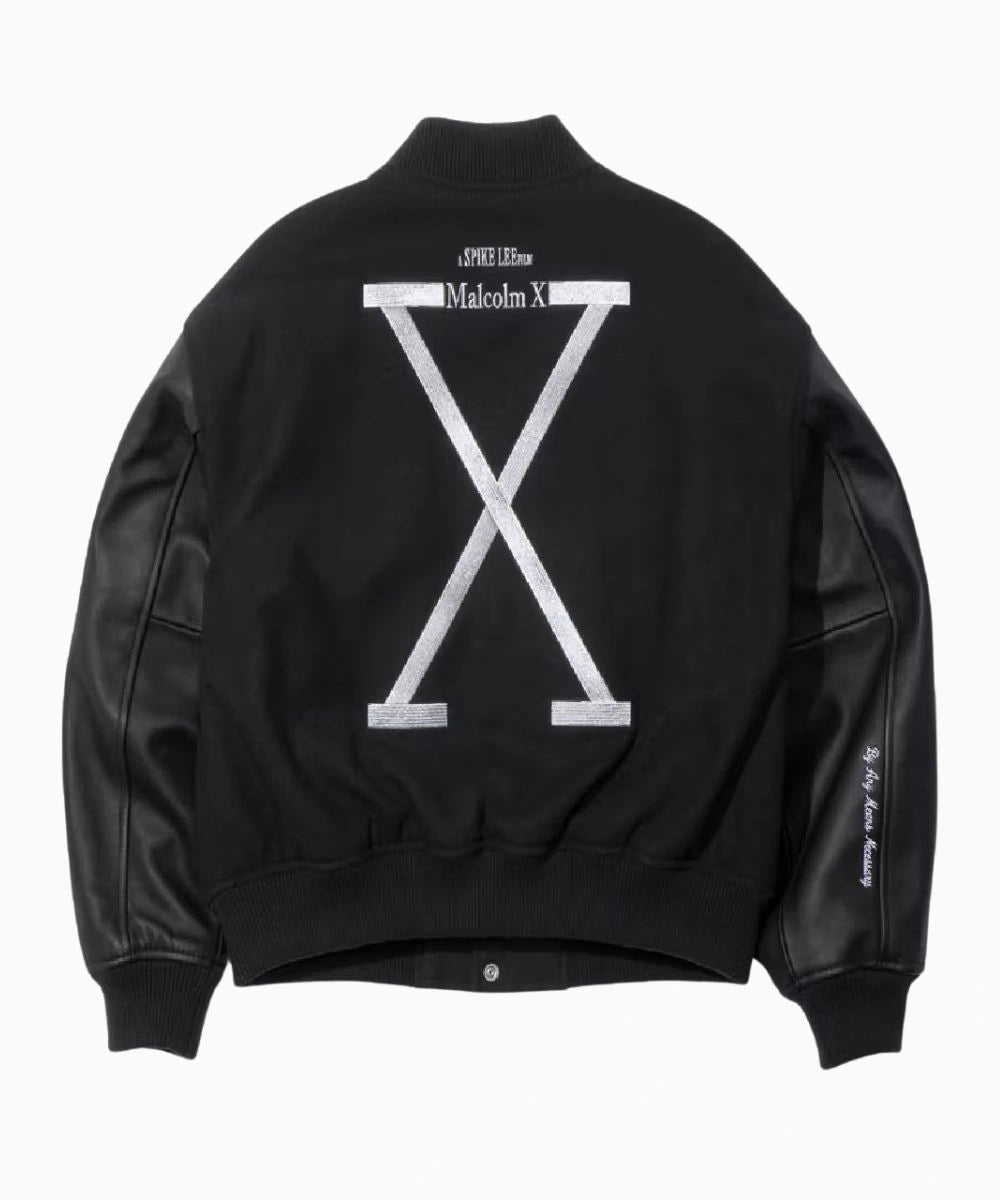 Malcolm X & Clockers Capsule Collab Supreme x Spike Lee 40 Acres Varsity Jacket Black