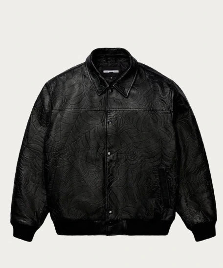 Men Sp5der Black Debossed Web Jacket