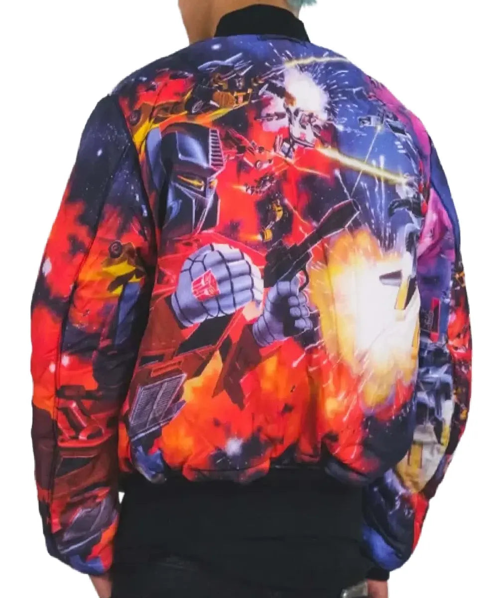Men's Alpha MA-1 Bumblebee Transformers Bomber Reversible Jacket Yellow