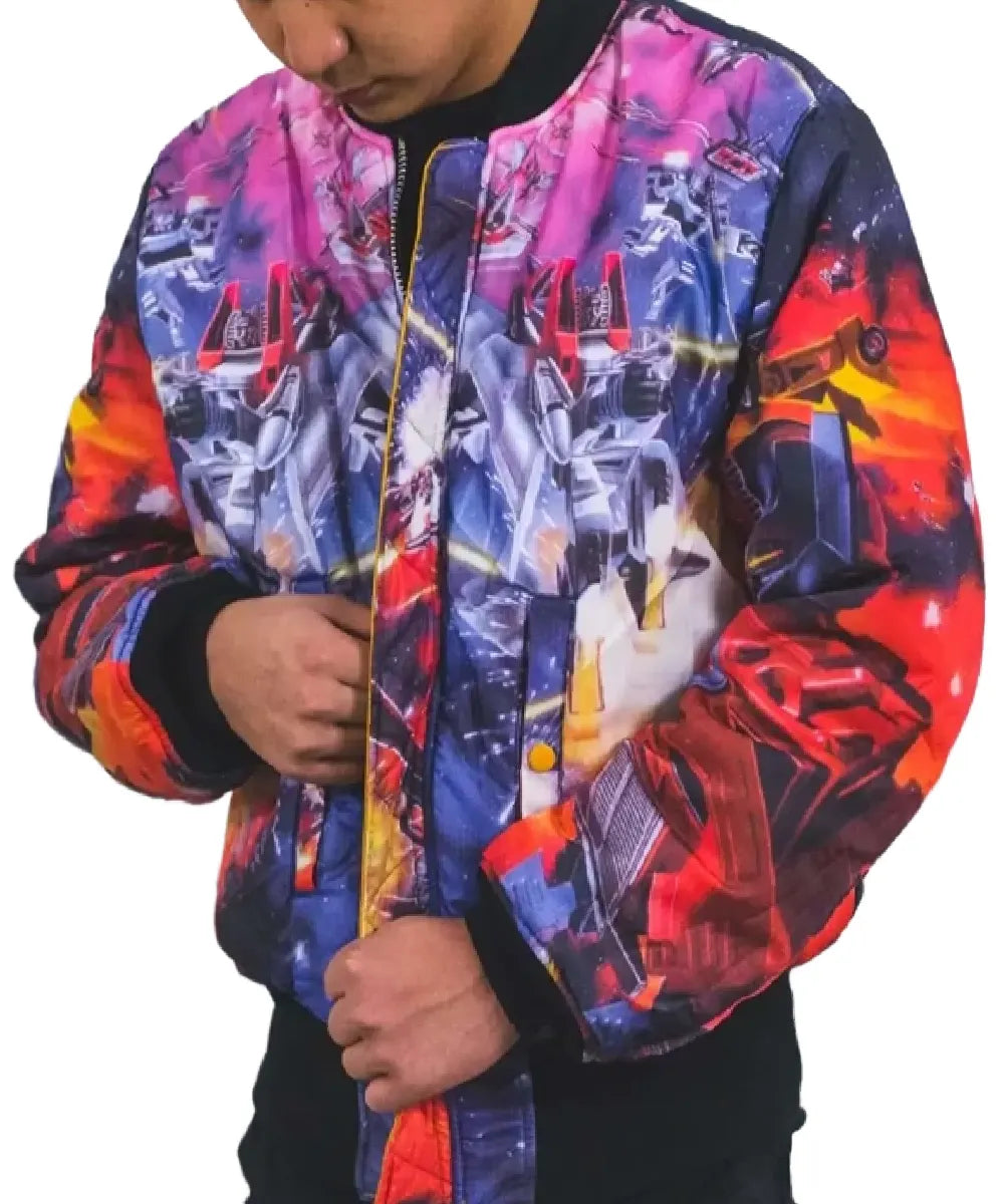 Mens Alpha MA 1 Bumblebee Transformers Bomber Reversible Jacket Yellow