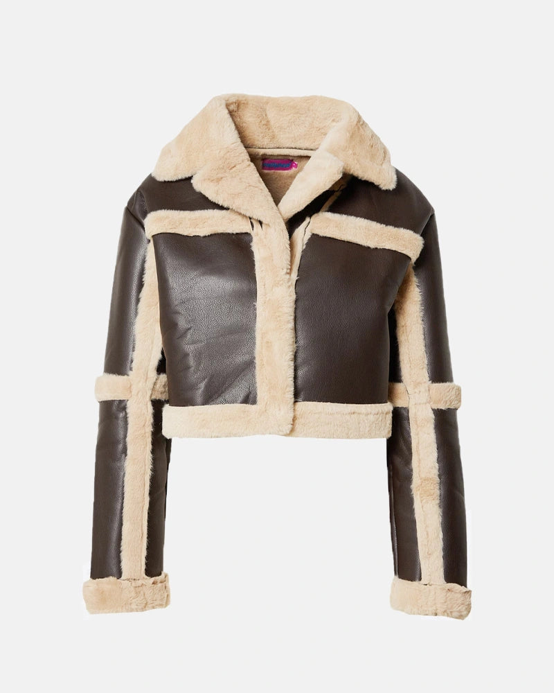 RickyChocolateLeatherCropShearlingJacket