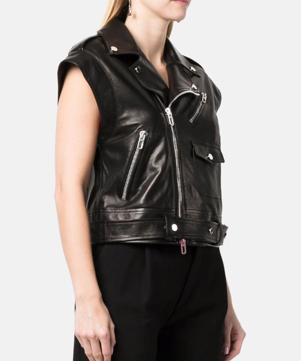 ShortSleeveLeathermotorcycleJacket