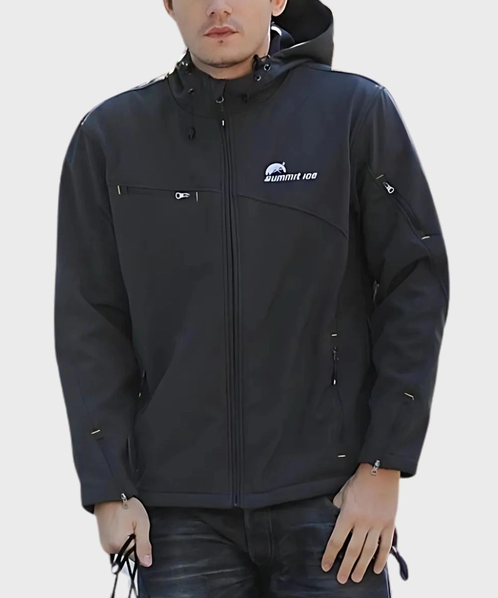 Summit Ice Black Hooded Soft shell Jacket