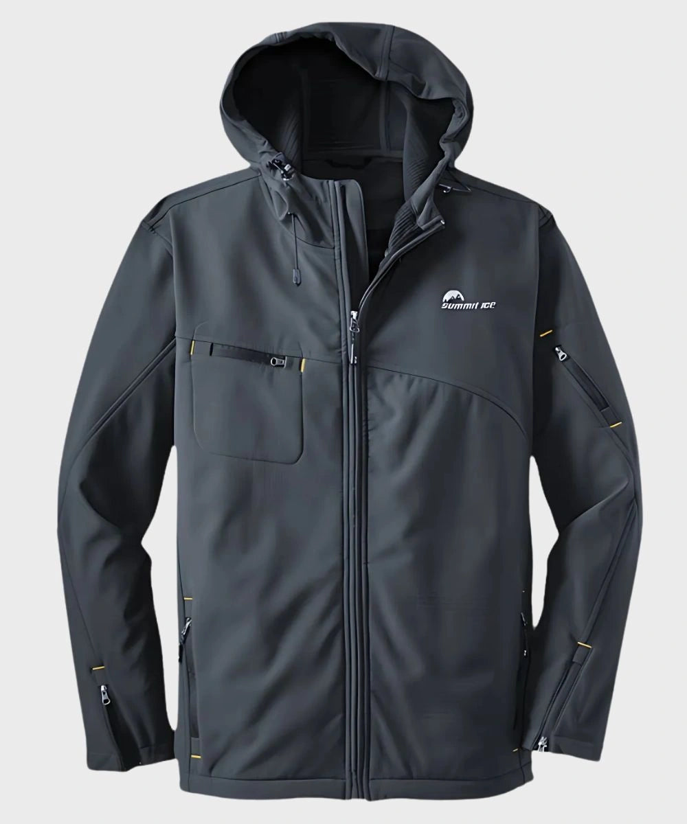 Summit Ice Soft shell Hooded Black Jacket