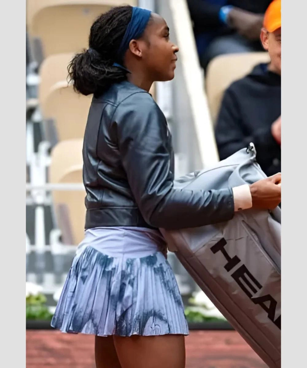 Tennis Player Coco Gauff Leather Jacket