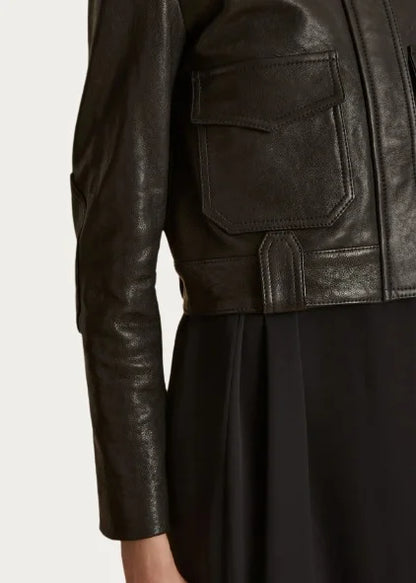 Cordelia Crop Leather Jacket