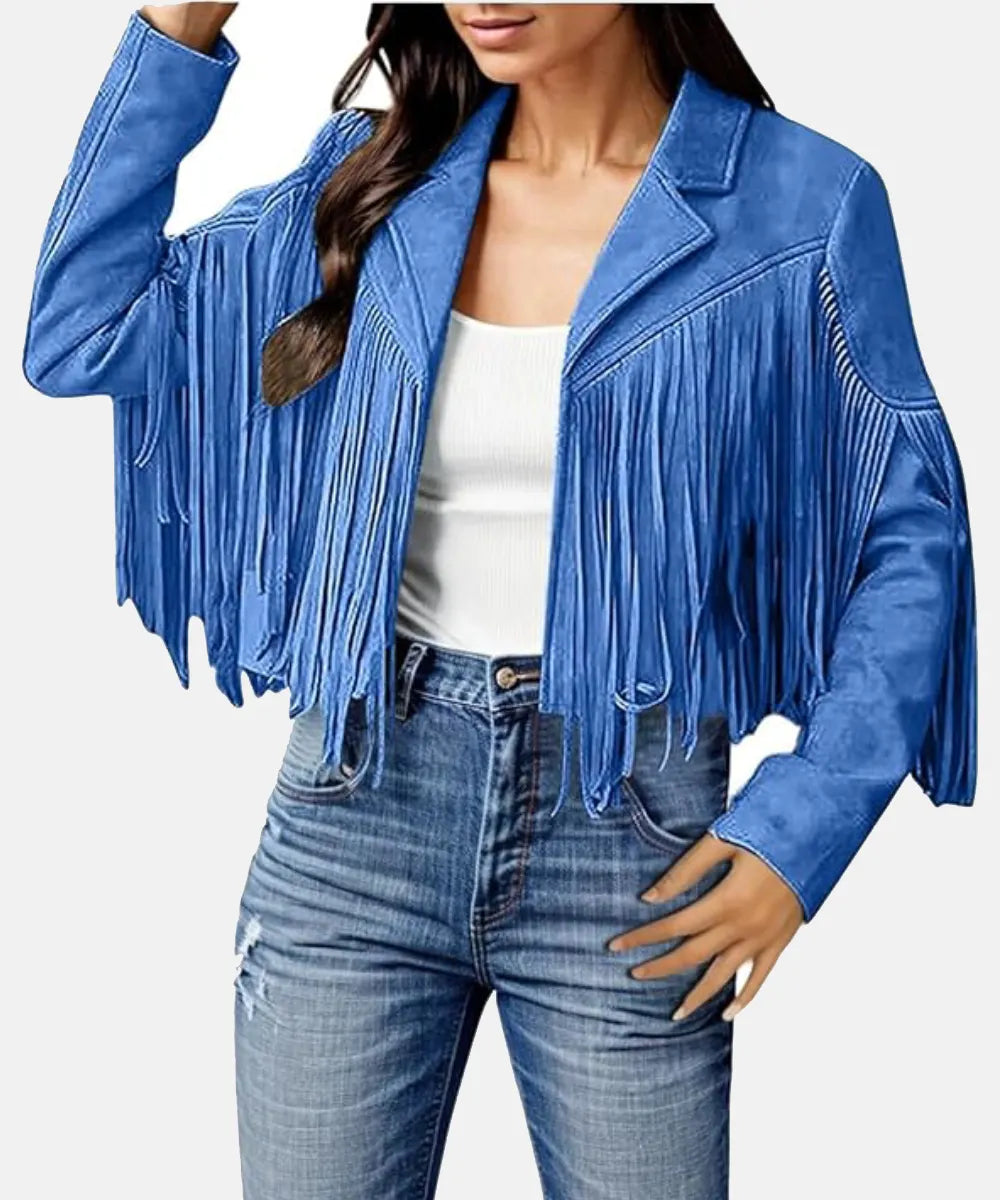 TheVoiceS27HaileyWrightBlueFringeCropJacketWomen