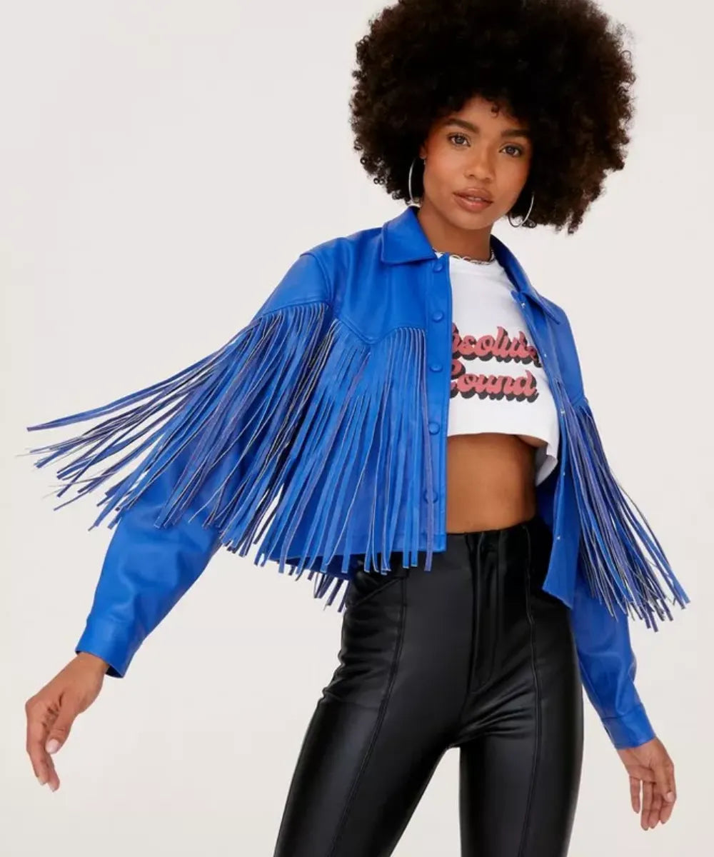TheVoiceS27HaileyWrightFringeCroppedJacketBlue