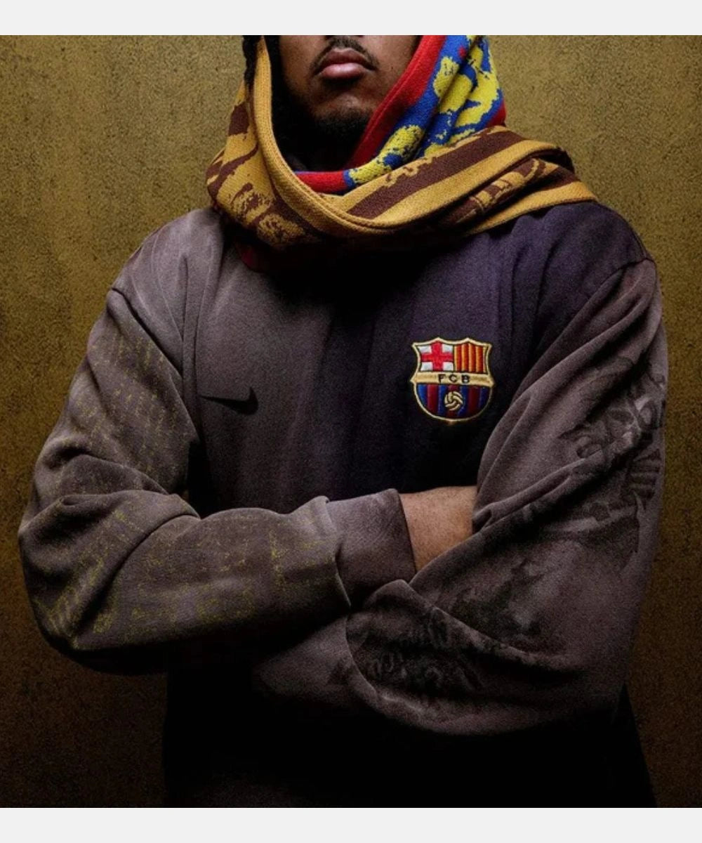 Travis Barcelona CJ x Nike x FCB Split-Dye Crest Hoodie