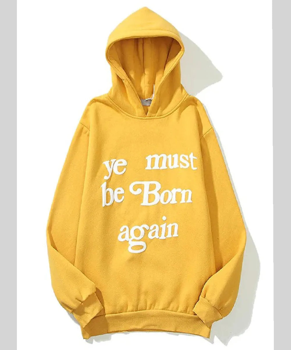 Unisex Hip Hop Ye Must Born Again Hoodie Yellow
