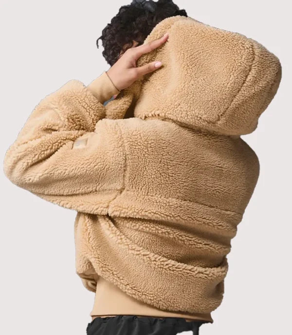 WomenAloFoxySherpaHoodedJacketBrown