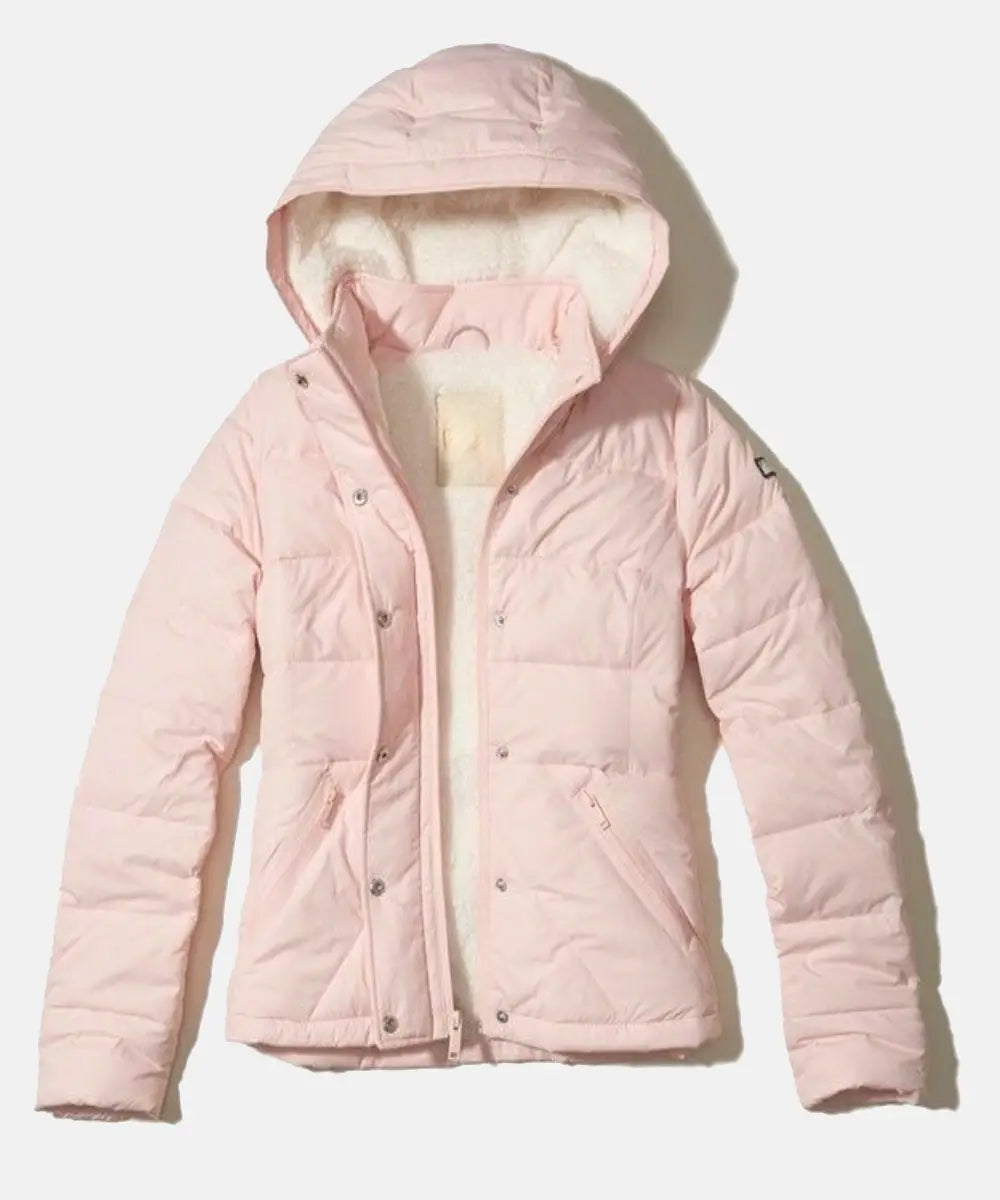 Women Hollister Pink Puffer Jacket TaylorJon