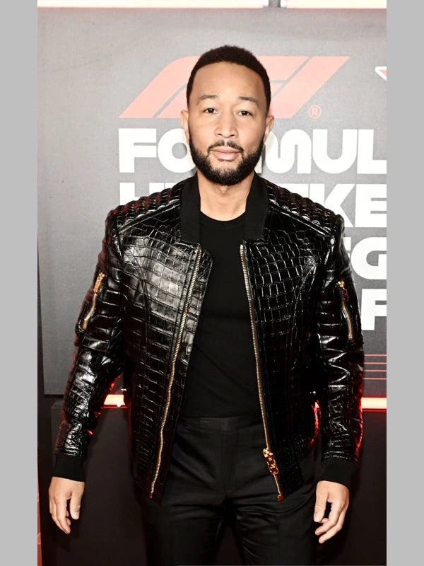 2024 Las Vegas GP John Legend Crocodile Leather Jacket