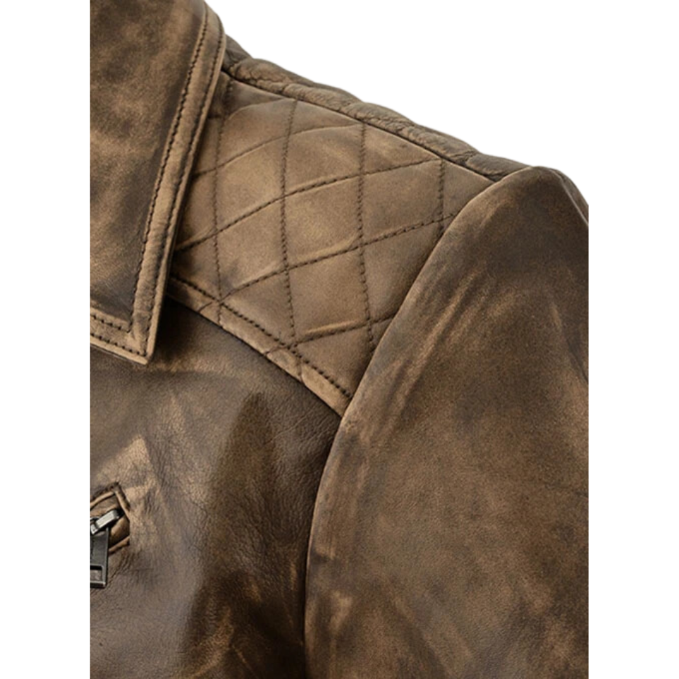 Men Timber Rugged Leather Jacket