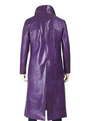 Unisex Purple Trench Leather Coat