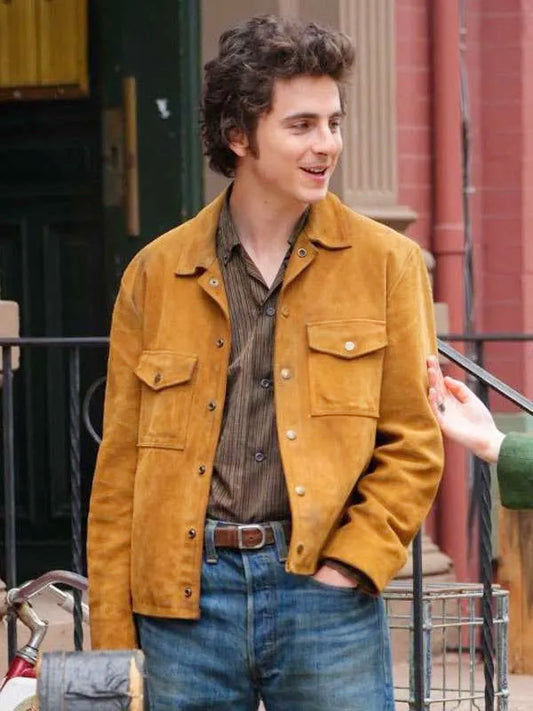 ACompleteUnknownTimotheeChalametTruckerLeatherJacket