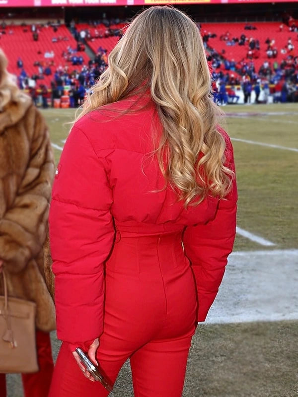 AFC Championship Gracie Hunt Crop Puffer Jacket Red