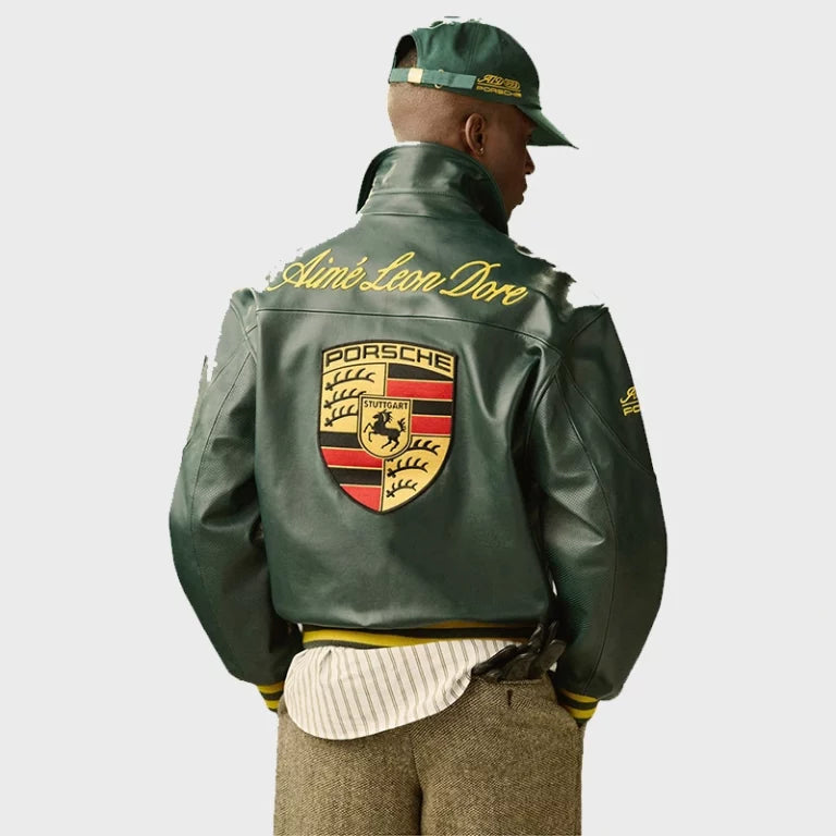 AimeLeonDorexPorscheLeatherBomberJacket