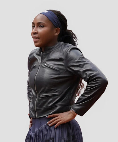 American Tennis Player Coco Gauff Leather Jacket