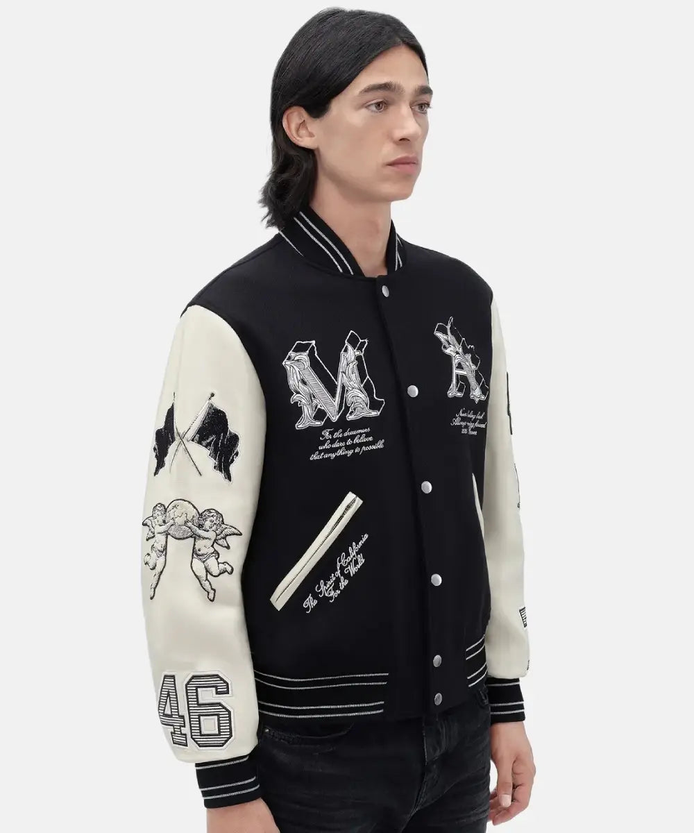 Amiri Ma Angel Varsity Jacket Sales TaylorJon