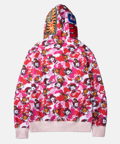 BapeXHelloPinkKittyZipperHoodieForSale