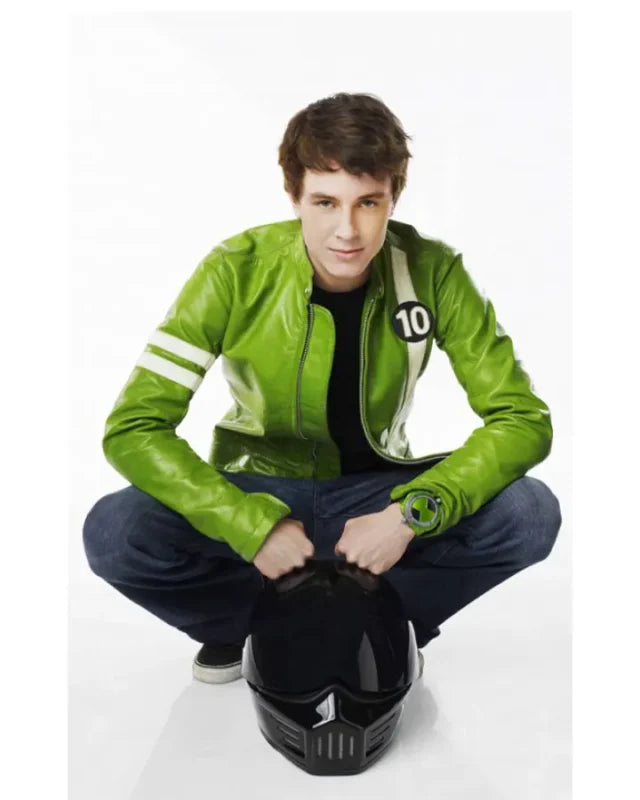 Ben10RyanKelleyAlienSwarmGreenLeatherJacket