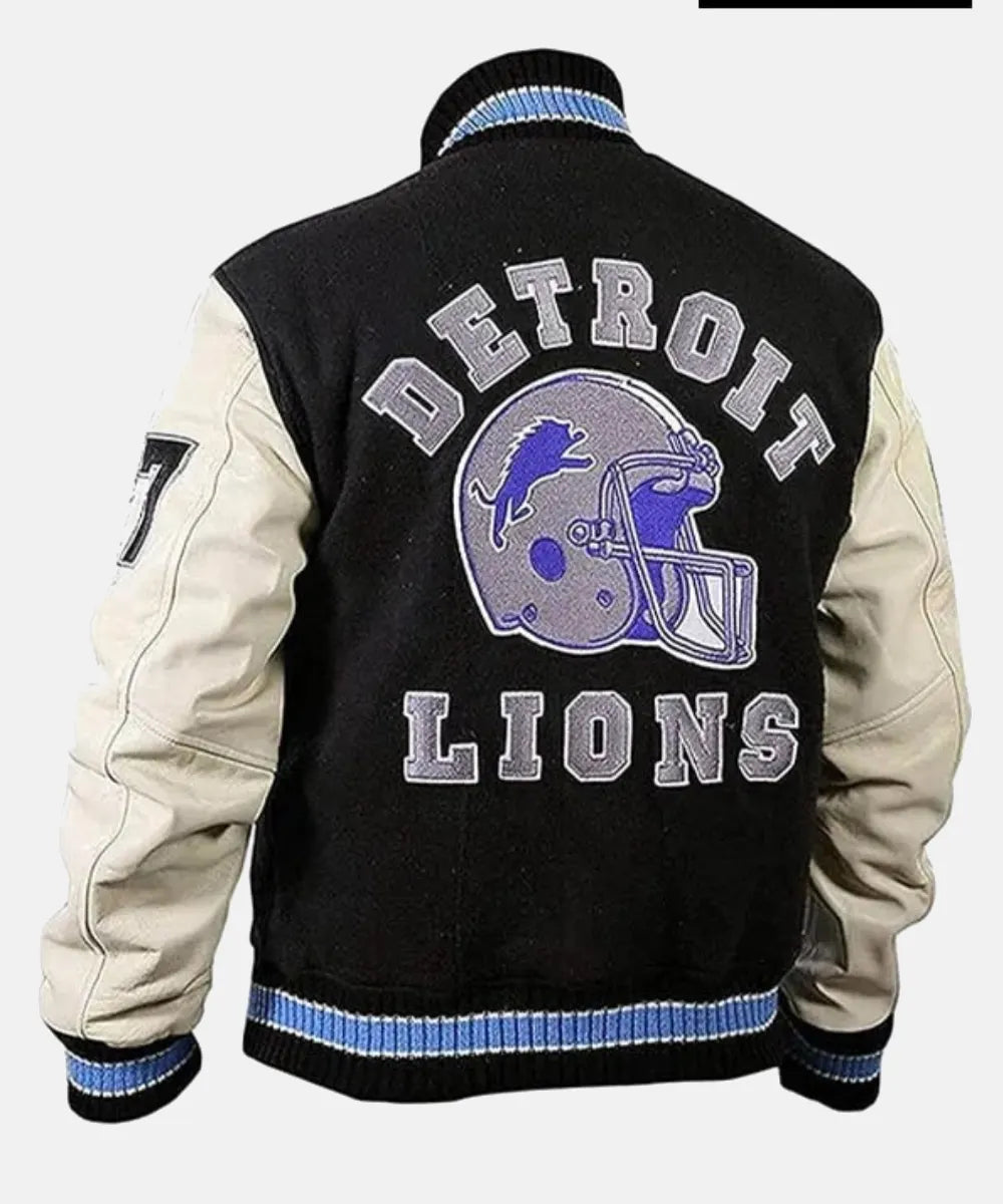 BeverlyHillsCopEddieMurphyDetroitLionsLettermanVarsityBomberJacket