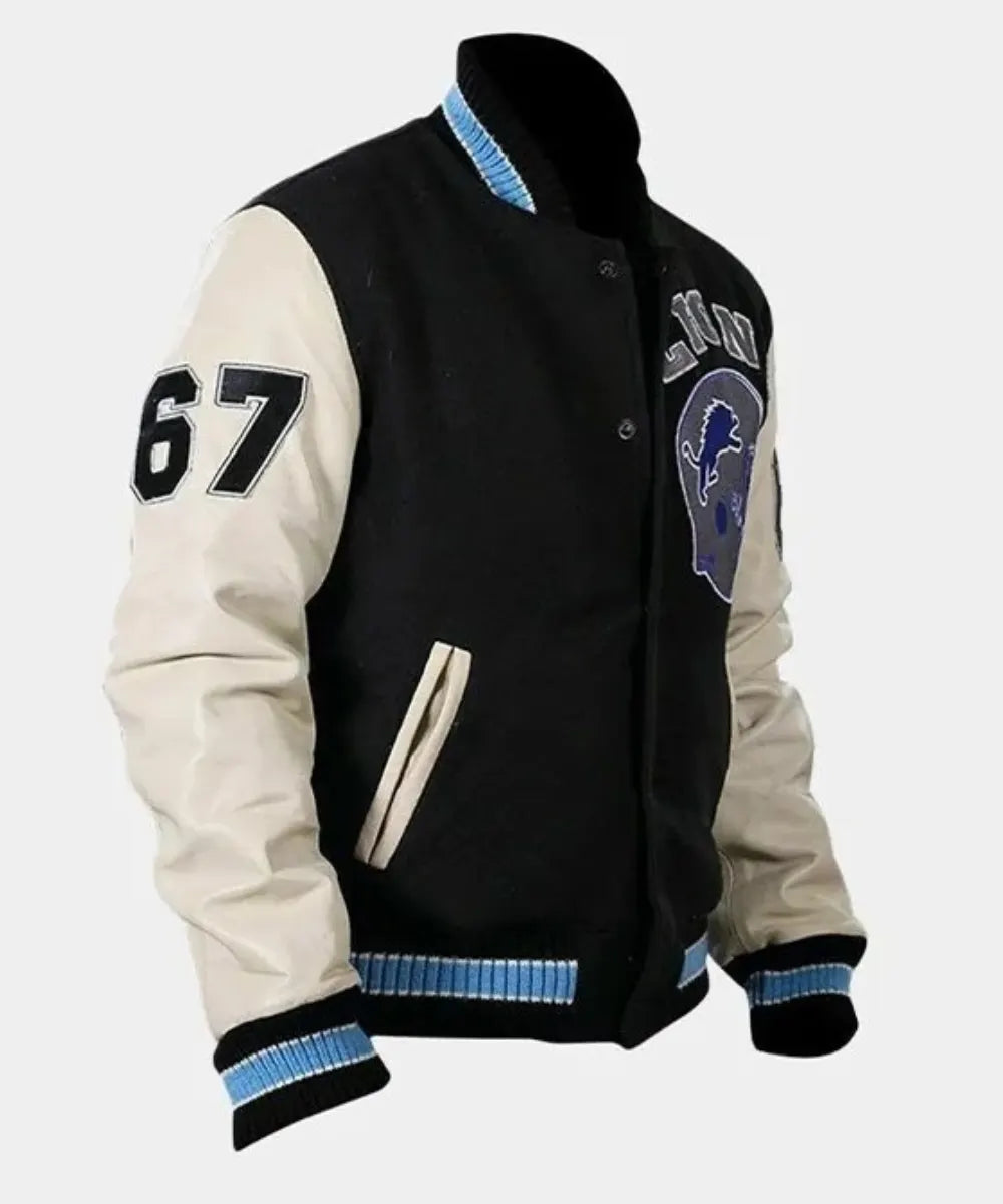 BeverlyHillsCopEddieMurphyDetroitLionsLettermanVarsityBomberJacketSport