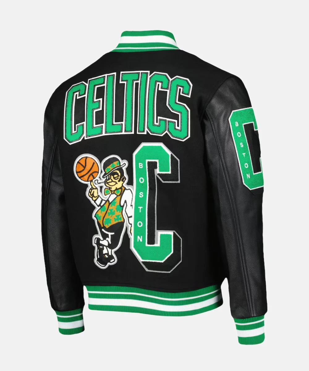 BlackBostonCelticsVarsityJacket