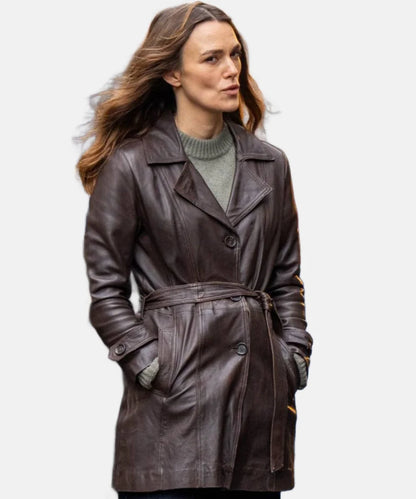 BlackDovesS01KeiraKnightleyLongLeatherCoat