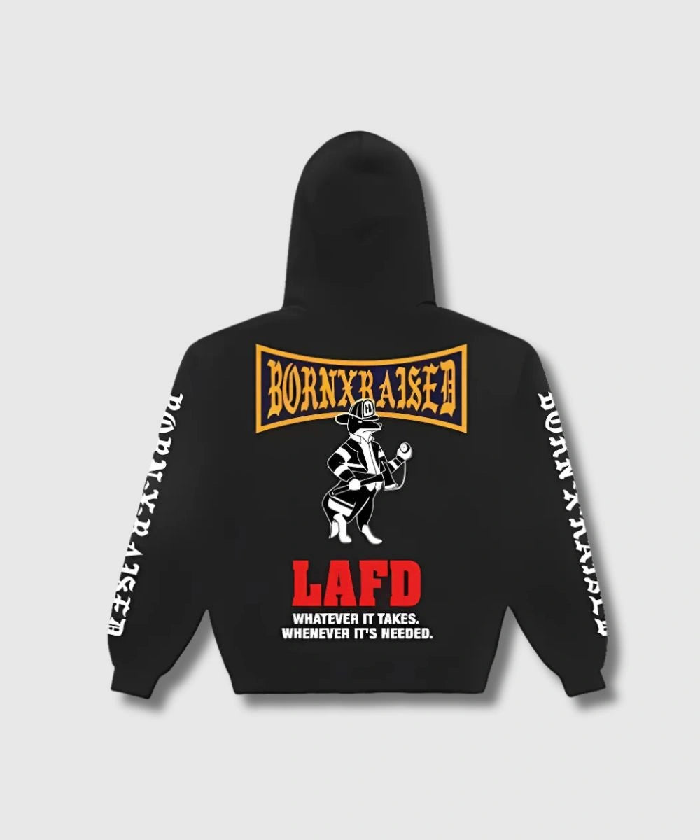 Born X Raised Lafd Snooty Hoodie Black