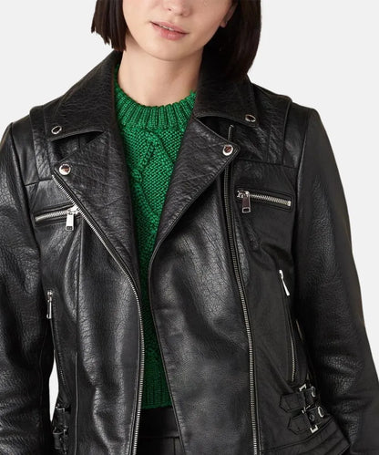 Bubble Moto Leather Jacket