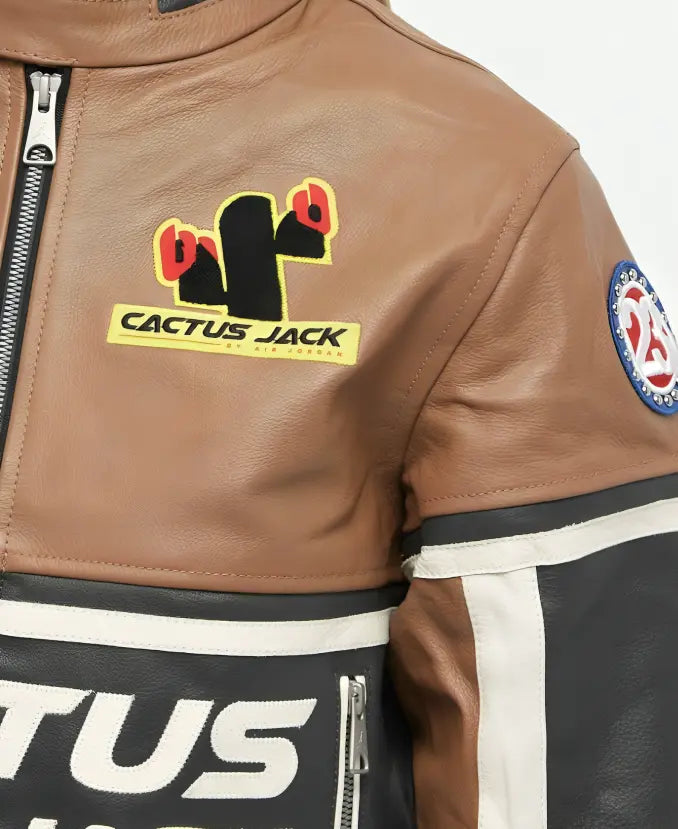 CactusJackBrownLeatherBikerJacket