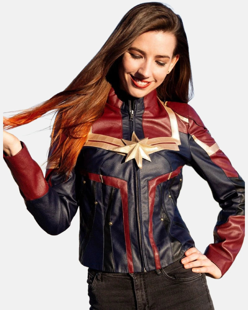 Carol Danvers Captain Marvel BrieLarson Captain Marvel Leather Jacket